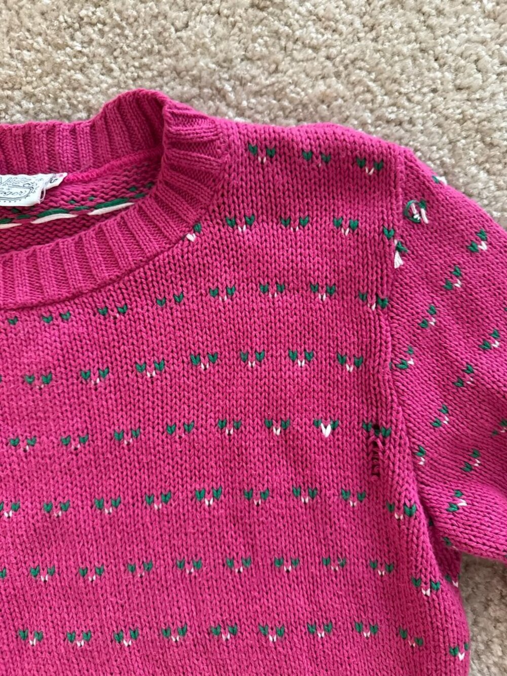 The Villager Vintage Hot Pink Knit Sweater Size Small